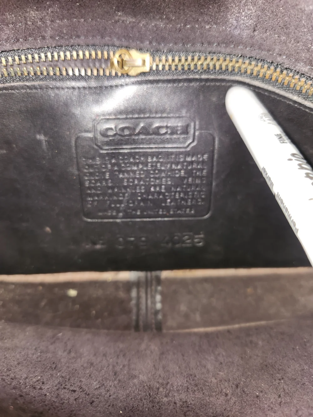 Coach Black Leather Interior with Gold Twist Clasp And Zipper Hardware